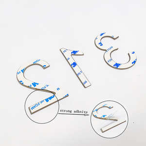 Numéro de porte auto-adhésif en laiton laser, pour construction extérieure moderne, 3 pouces, plaque d'adresse en métal, numéro de <span class=keywords><strong>maison</strong></span> - Product Image 3