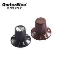 Boutons de réglage TYXN/Omter 2017(23X18) T18 à rainures pour pédale de guitare électrique, montage en surface, design à jupe cannelée, bouton en plastique