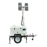 Tour d'éclairage LED télescopique de 9 m avec lumière du jour 5000K, angle de faisceau de 60°, indice de protection IP66, alimentation CA