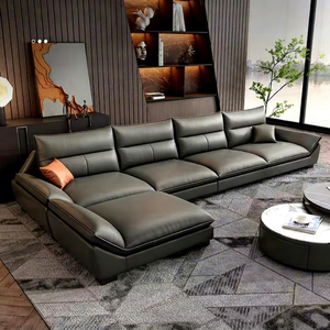 Combinación de sofá de tela de diseñador estilo contemporáneo americano con detalles de estrellas de madera para diversos ajustes - Product Image 1