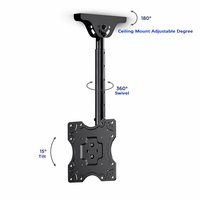Soporte de Techo para TV SPCC para Pantallas LCD LED OLED de 17 a 42 Pulgadas, Movimiento Completo, Inclinación, Giro, Altura Ajustable, VESA 200x200, 75 lbs