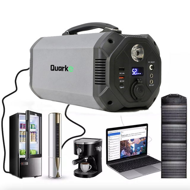 500W 1000W Lithium Battery Bank Portable Solar Power Station With 100W Solar Charger Pure Sine Wave Power Station
