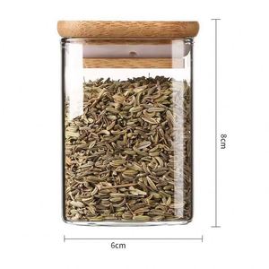 Eco-friendly 750ml Square Borosilicate Glass <b>Jars</b> Microwavable Airtight Bamboo Lid Kitchen Storage Canisters Pantry <b>Spice</b> - Product Image 3