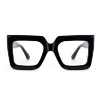 Vente en gros de lunettes vintage oversize carrées bleues avec blocage de la lumière, lunettes pour ordinateur avec logo personnalisé pour femmes, montures de lunettes en acétate