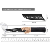 Couteau de boucher forgé en acier inoxydable 3Cr14, tête de dragon Longquan, échelle d'ambidextrie, haute dureté, tranchant, écologique, durable