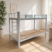 Lit superposé industriel en acier avec matelas – Cadre robuste et durable, écologique, pour chambre à coucher et usage hospitalier, design moderne, spécialité