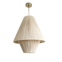Lampe de table de restaurant rétro japonaise, luminaire suspendu créatif et silencieux en corde de chanvre et rotin pour maison et séjour