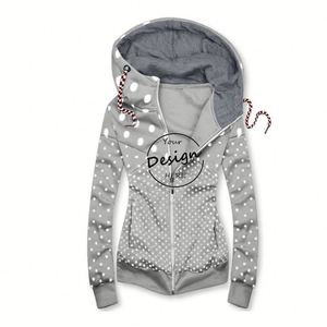 Automne à manches longues femmes sweats à capuche zippés pull-over femmes sweats à capuche Logo personnalisé conception Slim Fit femmes sweats à capuche et sweat-shirts - Product Image 5