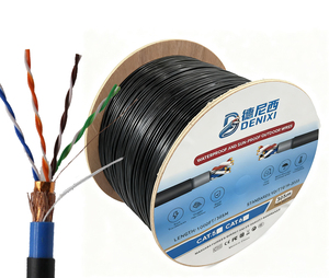Denixi <span class=keywords><strong>สาย</strong></span><span class=keywords><strong>แลน</strong></span> <span class=keywords><strong>Cat5</strong></span>/เครือข่าย Cat5e กลางแจ้งที่คุ้มค่าทนต่อสภาพอากาศป้องกันการรบกวนป้องกันการรบกวนของท่อทองแดงบริสุทธิ์ - Product Image 1