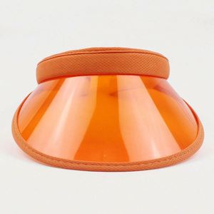 High Quality Transparent PVC Plastic <b>Sunscreen</b> Sunshade Hat UV Protection Head Cap Hair Clip Empty Cap Visor for Riding - Product Image 2