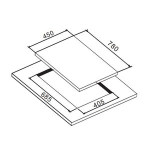 78cm Intégré dans la Cuisinière À Gaz avec 2 Brûleurs En Fonte Support - Product Image 2