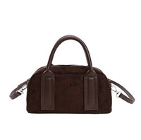 2025 Alibaba vente en gros fantaisie femme sac à main en daim vacances sac fourre-tout décontracté, nouveau design français dame mini sac à main en daim logo personnalisé