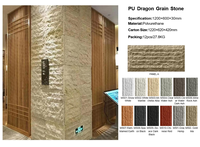 Panneaux muraux 3D en fausse pierre de polyuréthane Simulation de mur en PU Planches de pierre de roche