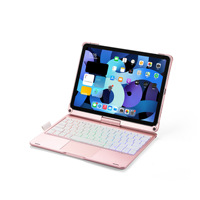 Clavier pour iPad avec rotation à 360°, rétroéclairage LED, clavier sans fil avec pavé tactile, compatible avec iPad Pro 11 pouces et Air 10,9 pouces