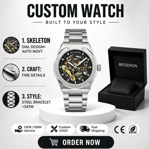 OEM Luxury Mechanical <b>Watch</b> Stainless Steel <b>Skeleton</b> Water Resistant Business Antique Analog Custom <b>Automatic</b> <b>Watch</b> For Men - Product Image 2