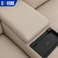 Sofá Reclinable Eléctrico MANWAH CHEERS en Forma de L, Seccional de Cuero con Carga Inalámbrica y Portavasos, Venta al por Mayor para Sala de Estar, OEM