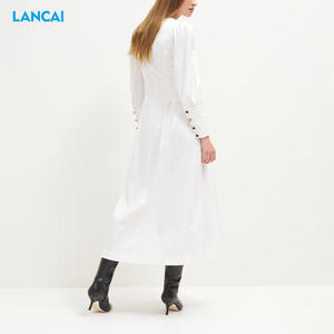 Vestido Casual Elegante de Diseñador para Mujer, Manga Larga, Ropa de Fábrica, Vestidos con Cuello Camisero, Vestido Maxi - Product Image 3