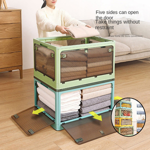 Large Clear Plastic Storage Bins Tote Make Up Floding Organizer Container Box
