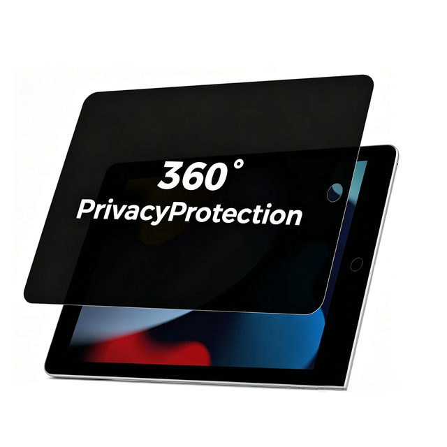 4 Way Privacy Screen Protector for iPad 5th/6th/Pro 9.7'' 2016 360 Degree Anti-Spy Tempered Glass Film for iPad 10.2" 10.5"
