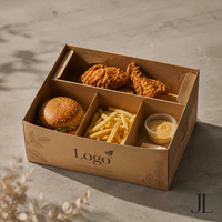 Boîtes en papier jetables imprimées avec logo personnalisé pour l'emballage de plats à emporter de luxe