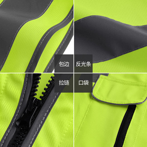 Likai Reflective Safety Vest XL Fluorescent Yellow Multi Pocket For Cycling Construction Traffic Sanitation - Product Image 4