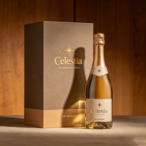 Boîte cadeau haut de gamme en carton pliable avec gaufrage à la feuille d'or pour vin mousseux Moscato <span class=keywords><strong>Asti</strong></span> - Product Image 1