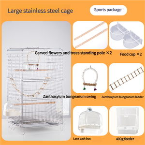 Jaula de cría de canarios de loro de Metal grande profesional Bandeja de plástico fácil de limpiar Jaula de pájaros resistente Caja de configuración simple embalada - Product Image 5