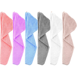 Serviette à cheveux en microfibre personnalisée avec logo, séchage rapide, turban absorbant pour femmes, vente en gros - Product Image 1