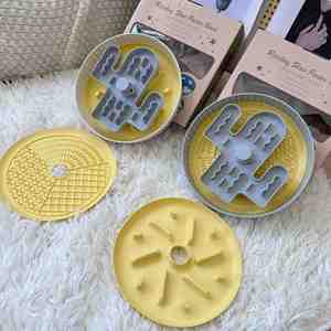 Gamelle anti-glouton rotative pour chien, assiette de distribution lente, puzzle alimentaire, pour aliments secs, humides et crus, trois compartiments, en plastique étanche et écologique - Product Image 5