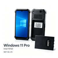 Ordinateur portable robuste de 6,5 pouces avec processeur Intel N150, Windows 11 Pro, batterie amovible IP65, 8/16 Go de stockage, idéal pour le minage, la construction et les applications extérieures