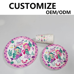 Usine de fabrication de papier artisanal professionnelle, prix bas, assiettes en papier, bols, assiettes en papier jetables pour fête de <span class=keywords><strong>princesse</strong></span> - Product Image 6