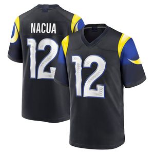 Groothandel Los Angeles Ram American Football Jersey Middernachtblauw #8 Jared Couplet #12 Puka Nacua Truien Voetbalshirts - Product Image 3