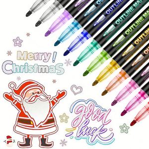 Rotulador Metálico de Doble Línea con Purpurina de 48 Colores MK001048 para Manualidades, Tarjetas, Graffiti, Arte, Pintura y Escritura - Product Image 3