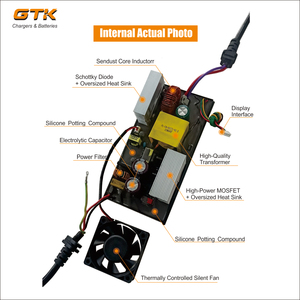Caja de aluminio 48V 15A NMC Cargador de batería de iones de litio Carga rápida segura para EVs y motocicletas Pantalla digital con enchufe personalizado - Product Image 6