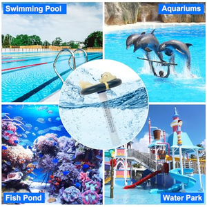 Thermomètre de piscine flottant en forme d'ours polaire de dessin animé, thermomètre de température de l'eau avec cordon pour piscines extérieures et intérieures - Product Image 4