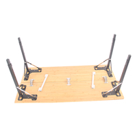 Table carrée pliable en aluminium et bambou, design asiatique, pour camping, pique-niques, fermes, extérieur, pieds