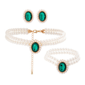 Europese Amerikaanse <span class=keywords><strong>retro</strong></span> paleisstijl meerlaagse choker ketting grensoverschrijdende kralen sieraden diamant imitatie parel vlinder - Product Image 5