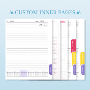 Diario de sublimación de tamaño A5, planificador diario en blanco, cubierta de cuero Pu, cuaderno, diario personalizado con banda elástica y portalápices - Product Image 2