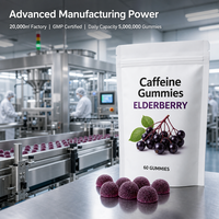 Gummies à la caféine OEM avec sureau et zinc pour la concentration et le soutien immunitaire |   60 unités en vrac sous marque privée