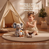 Jouet en peluche électrique en plastique Éléphant Cache-Cache avec fonctions chant, enregistrement et écho, double mécanisme, pour 0-24 mois, unisexe