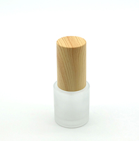 Botol Kaca Buram 20ml dengan Pompa Lotion atau Mist serta Tutup Plastik Motif Kayu Water Transfer