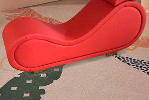 Neu Aufgewerteter S-förmiger <span class=keywords><strong>Sex</strong></span>-Stuhl Heim-Balkon Freizeit-Einzelsofa Massivholz-Liegestuhl mit Metall & PVC - Product Image 6