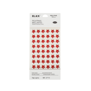 Pegatinas de diamantes de imitación Ilan Red Star de 12 mm, aproximadamente 54 unidades, brillantes - Product Image 1