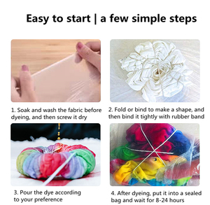 Kit de poudre tie-dye pour débutants, 34 couleurs, 50 ml, facile à utiliser pour les t-shirts, les chaussettes, les sacs, les fournitures d'artisanat DIY pour tous les âges - Product Image 6