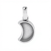Pendentif Médaillon Demi-Lune Personnalisé en Argent 925 pour Conservation du Lait Maternel, Bijou pour Femme