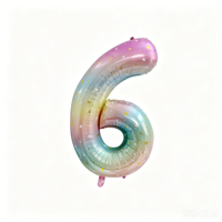 Ballon en aluminium 40 pouces élégant chiffre étoile arc-en-ciel, ensemble de décoration de fête d'anniversaire de luxe, vente en gros