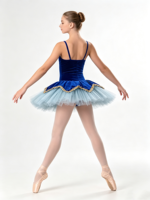 Justaucorps de ballet pour femmes adultes, à bretelles spaghetti, en Spandex/Nylon, avec applique florale et imprimé numérique, style tutu, pour scène, récital et compétition