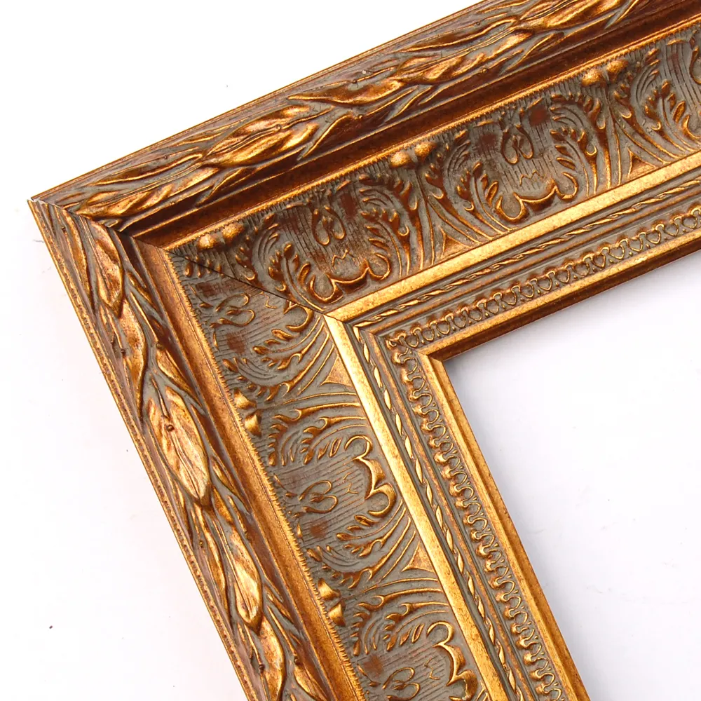 Nieuwe Techniek Sierlijke Retro Goud Soild Hout Fotolijsten Custom Groot Formaat Hoge Kwaliteit Grenen Frame Moulding