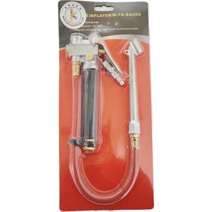 12 Inch Tire Inflator with Flexible Air Pressure Gauge 20-120 PSI Dual Head Chuck Aluminum Body Brass Valves - Product Image 1