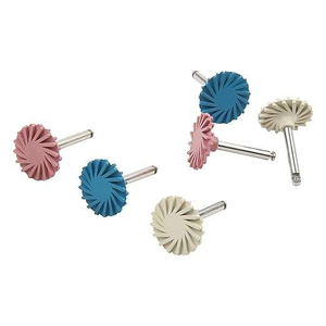 Kit de polissage dentaire 6 pièces : Roues en caoutchouc silicone et brosses spirales pour la restauration de résine, céramique et zircone - Product Image 4